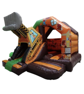 Digger bouncy castle slide hire Cardiff for kids parties and events